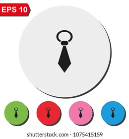 Tie flat round colorful vector icon.