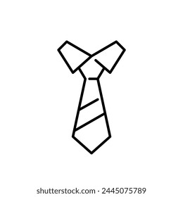 Tie, formal attire. Executive, manager and other leadership career success. Corporate business culture. Vector icon