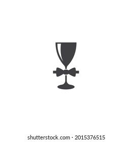 Tie and glass logo illustration vector