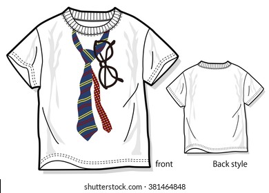 Tie and glasses patterned t-shirt designs