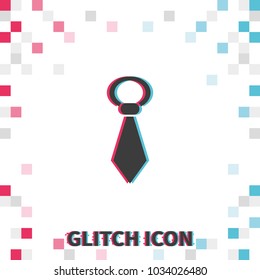 Tie  glitch effect vector icon.