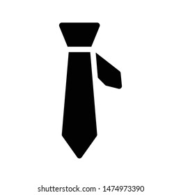 tie glyph flat vector icon