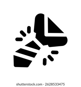 tie glyph icon. Strong and solid vector icon for websites, mobile interfaces, presentations, and visual branding. High quality and easy to edit.