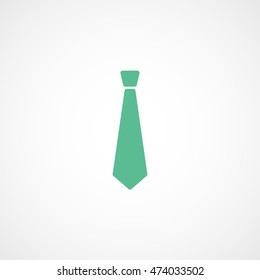 Tie Green Flat Icon On White Background