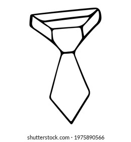 Tie hand drawn illustration for postcards and greeting cards.