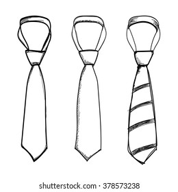 tie hand drawn vector on white background