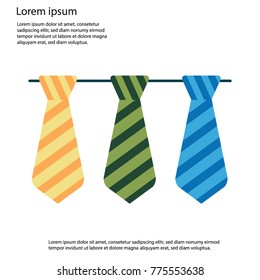 Tie Hanger Collection - Tie With Stripes - Vector Icons