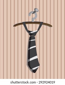 tie hanging on the wall vector