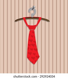 tie hanging on the wall vector