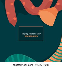 Tie Happy fathers day in green background holiday - Vector