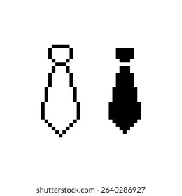 tie icon 8 bit, pixel art 8-bit icon for game  logo. 