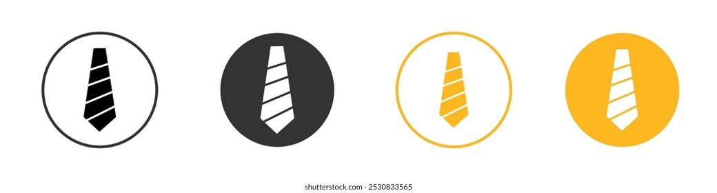 Icono de corbata signo de contorno de Vector blanco y negro