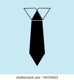 tie icon, blue back ground, black