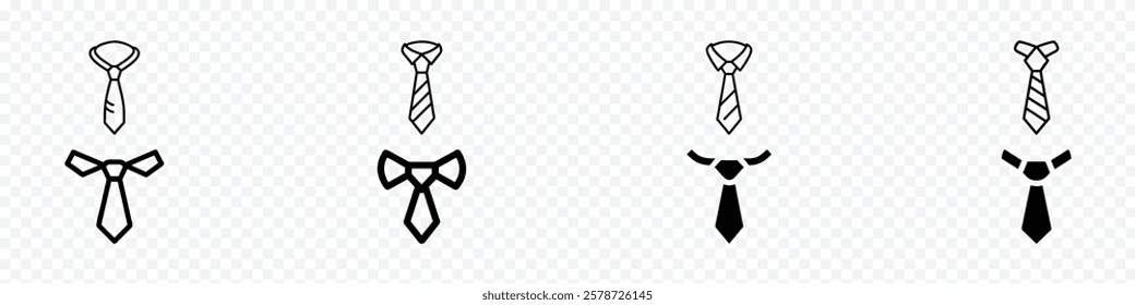 tie icon, business men's tie icon. Necktie with a knot line icon. Shirt and tie symbol