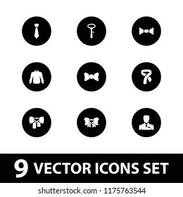 Tie icon. collection of 9 tie filled icons such as businessman, bow. editable tie icons for web and mobile.
