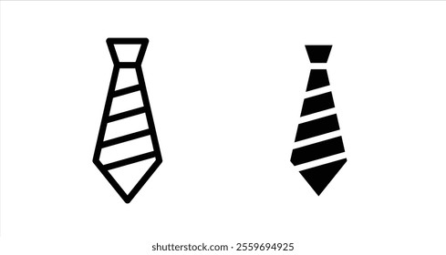 Tie Icon collection in filled and stroke style.