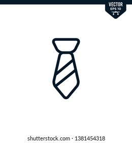 Tie icon collection in outlined or line art style, editable stroke vector