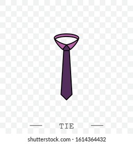 Tie Icon color flat Vector Illustration On white Background Eps 10. Tie Icon in trendy style isolated. 
Necktie symbol for your web site design, logo, app, UI. Vector illustration, EPS 10. color