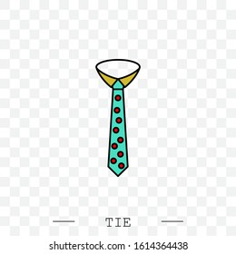 Tie Icon color flat Vector Illustration On white Background Eps 10. Tie Icon in trendy style isolated. 
Necktie symbol for your web site design, logo, app, UI. Vector illustration, EPS 10. color