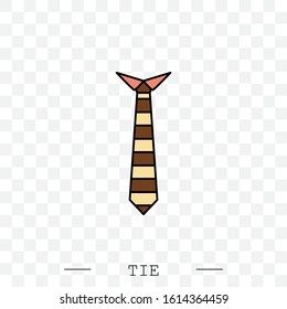 Tie Icon color flat Vector Illustration On white Background Eps 10. Tie Icon in trendy style isolated. 
Necktie symbol for your web site design, logo, app, UI. Vector illustration, EPS 10. color