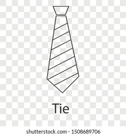 Tie icon concept on transparency background. Business idea design. Line vector illustration use for  mobile app.