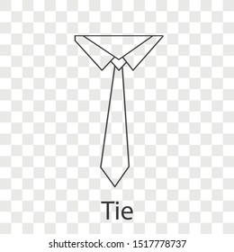 Tie icon concept on transparency background. Business development idea design. Line vector illustration use for your mobile and web apps.
