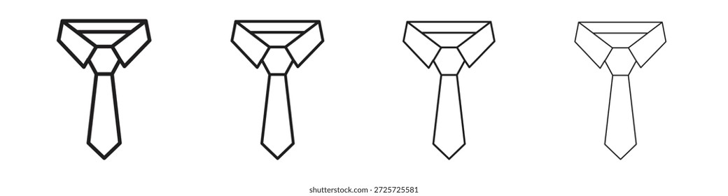 Concepto de icono de corbata. Símbolo de línea delgada. Vector de estilo de contorno simple