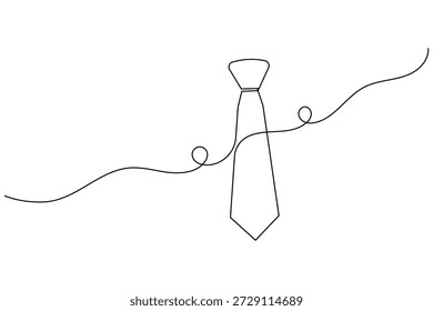 Tie icon continuous one line drawing minimalist business necktie outline illustration