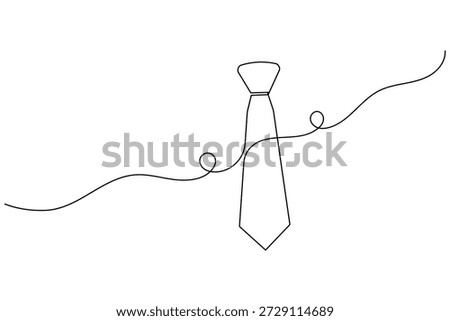 Tie icon continuous one line drawing minimalist business necktie outline illustration
