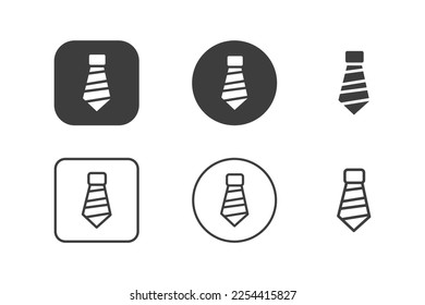 Tie icon design 6 variations. Isolated on white background.