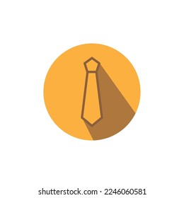 Tie Icon Design, Colored, Shadow, Vector Illustration
