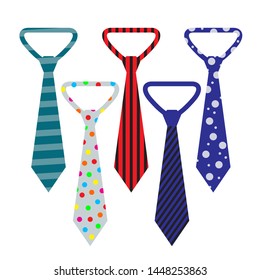 Tie icon design. Necktie icon design on white background. Tie colorful design. Necktie fashion concept. Vector illustration