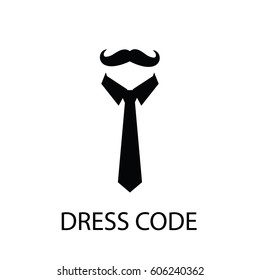 The tie icon. Dress code symbol.