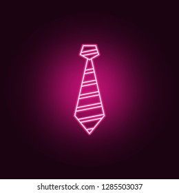 tie icon. Elements of clothes in neon style icons. Simple icon for websites, web design, mobile app, info graphics