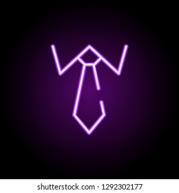 tie icon. Elements of startups in neon style icons. Simple icon for websites, web design, mobile app, info graphics