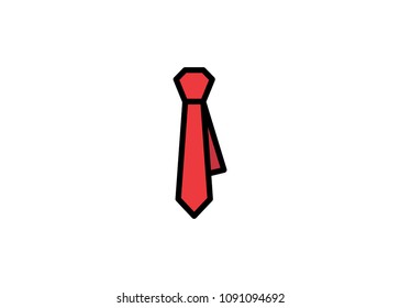 Tie icon, filled line icon