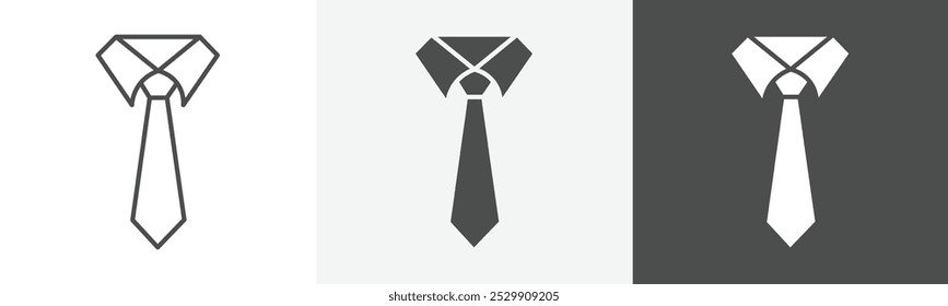 Icono de corbata Diseño plano sobre fondo aislado