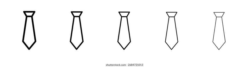 Logotipo de conjunto de ilustración plana de icono de corbata