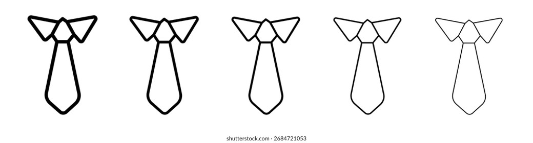 Logotipo de conjunto de ilustración plana de icono de corbata