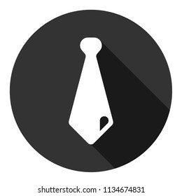 Tie icon. Gentleman tie icon. Vector flat sign. Gray background with shadow.