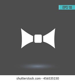 Tie icon. Graphic symbol web design, logo. White glyph on a gray background. Isolated sign.