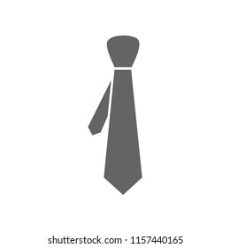 Tie icon. Grey tie elegance, clothing vector icon.