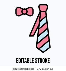 Ilustración de icono de corbata símbolo de signo de Vector aislado