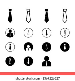 Tie icon isolated on white background, necktie vector for web or mobile