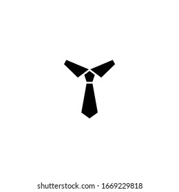 tie icon isolated on white background. Silhouette of man's necktie. Dress code sign. Man, male, masculine symbol. Vector flat illustration.