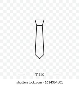 Tie Icon line, linear Vector Illustration On white Background Eps 10. Tie Icon in trendy style isolated. 
Necktie symbol for your web site design, logo, app, UI. Vector illustration, EPS 10. black