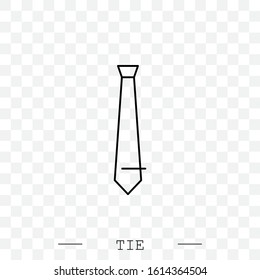 Tie Icon line, linear Vector Illustration On white Background Eps 10. Tie Icon in trendy style isolated. 
Necktie symbol for your web site design, logo, app, UI. Vector illustration, EPS 10. black