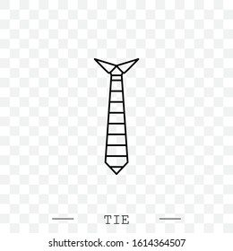 Tie Icon line, linear Vector Illustration On white Background Eps 10. Tie Icon in trendy style isolated. 
Necktie symbol for your web site design, logo, app, UI. Vector illustration, EPS 10. black