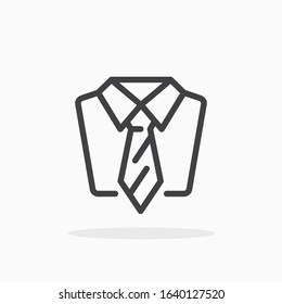 Tie icon in line style. For your design, logo. Vector illustration. Editable Stroke.
