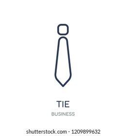 Tie icon. Tie linear symbol design from Business collection. Simple outline element vector illustration on white background.